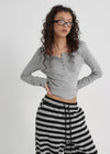 [B-BASIC] Light Standard Henley Neck Long Sleeve T-shirt (2SIZE)