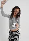 [B-BASIC] Light Standard Henley Neck Long Sleeve T-shirt (2SIZE)