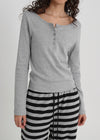 [B-BASIC] Light Standard Henley Neck Long Sleeve T-shirt (2SIZE)