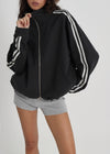 [B-BASIC] Heavy Sweat High Neck Line Zip-up