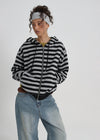 [B-BASIC] Bold Stripe Hooded Zip-up