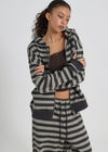 [B-BASIC] Bold Stripe Hooded Zip-up