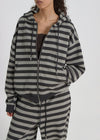 [B-BASIC] Bold Stripe Hooded Zip-up