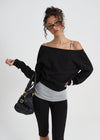 [B-BASIC] Light Sweat Off-Shoulder Man-to-Man