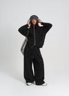 [B-BASIC] Double Cotton Rivet Hooded Zip-up