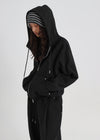 [B-BASIC] Double Cotton Rivet Hooded Zip-up