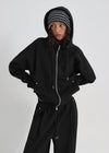 [B-BASIC] Double Cotton Rivet Hooded Zip-up