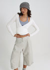 [B-BASIC] Tension Deep V-neck Wrap Long Sleeve T-shirt