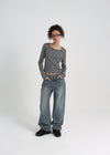 [B-BASIC] Standard Stripe Long Sleeve T-shirt (2size)
