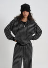 [B-BASIC] Striped Hooded Zip-up