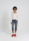 [B-BASIC] Soft Cotton V-Neck Long Sleeve T-Shirt (2SIZE)