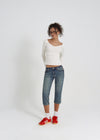 [B-BASIC] Soft Cotton V-Neck Long Sleeve T-Shirt (2SIZE)