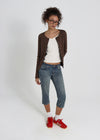 [B-BASIC] Soft Cotton V-Neck Long Sleeve T-Shirt (2SIZE)