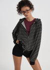 [B-BASIC] Striped Hooded Zip-up