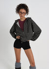 [B-BASIC] Striped Hooded Zip-up