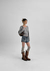 Lanq Damaged Denim Shorts
