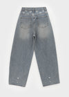 Rontu Heart Washed Wide Denim Pants