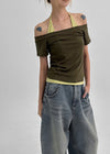 Kumba Set - Boat Neck Short Sleeve,Halter Neck