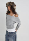 [B-BASIC] Light Sweat Off-Shoulder Man-to-Man