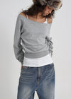 [B-BASIC] Light Sweat Off-Shoulder Man-to-Man