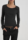 [B-BASIC] Standard Stripe Long Sleeve T-shirt (2size)