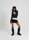 [B-BASIC] Tension Deep V-neck Wrap Long Sleeve T-shirt