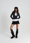 [B-BASIC] Tension Deep V-neck Wrap Long Sleeve T-shirt