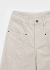 Rutum Cut-out Pocket Wide Cotton Pants