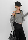 Rota Set - Striped Cardigan,Sleeveless