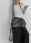 Jula Boat Neck Semi-crop Long Sleeve T-shirt