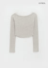 Jula Boat Neck Semi-crop Long Sleeve T-shirt