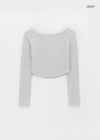 Jula Boat Neck Semi-crop Long Sleeve T-shirt