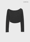 Jula Boat Neck Semi-crop Long Sleeve T-shirt