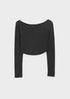 Jula Boat Neck Semi-crop Long Sleeve T-shirt