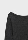 Jula Boat Neck Semi-crop Long Sleeve T-shirt