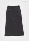 Shokan Nylon Cargo Long Skirt