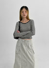 Blemang Uniqlo Stripe Two-way Long Sleeve T-shirt