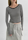 Blemang Uniqlo Stripe Two-way Long Sleeve T-shirt