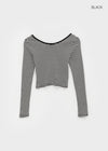 Blemang Uniqlo Stripe Two-way Long Sleeve T-shirt