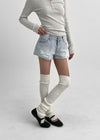 Nerdy Damage Cutting Denim Shorts