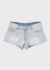 Nerdy Damage Cutting Denim Shorts
