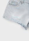 Nerdy Damage Cutting Denim Shorts