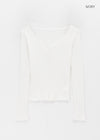 Netsua V-neck Button-up Long-sleeve T-shirt