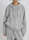 [B-BASIC] Double Cotton Rivet Hooded Zip-up