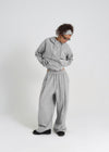 [B-BASIC] Double Cotton Rivet Hooded Zip-up