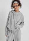 [B-BASIC] Double Cotton Rivet Hooded Zip-up