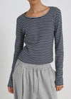 [B-BASIC] Standard Stripe Long Sleeve T-shirt (2size)