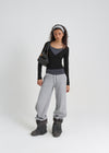 [B-BASIC] Tension Deep V-neck Wrap Long Sleeve T-shirt