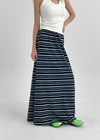 Ronb Striped String Long Skirt