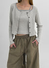 Rota Set - Striped Cardigan,Sleeveless